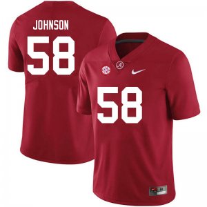 NCAA Men's Alabama Crimson Tide #58 Christian Johnson Stitched College 2021 Nike Authentic Crimson Football Jersey IB17L44TG
